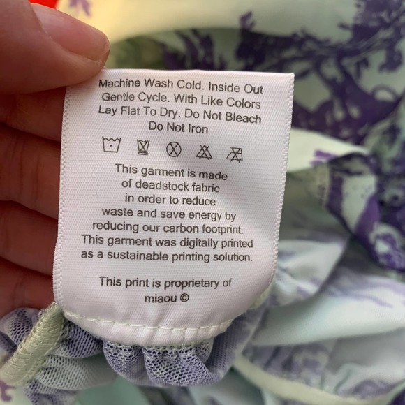 Miaou Renzo Mint Toile Midi Ruched Dress Mint Purple Womens XS - Picture 14 of 16